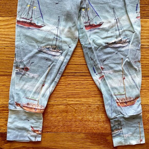 Posh Peanut Skip Blue Sailboat Classic Pajama Set Size 18-24 Month - Picture 9 of 13